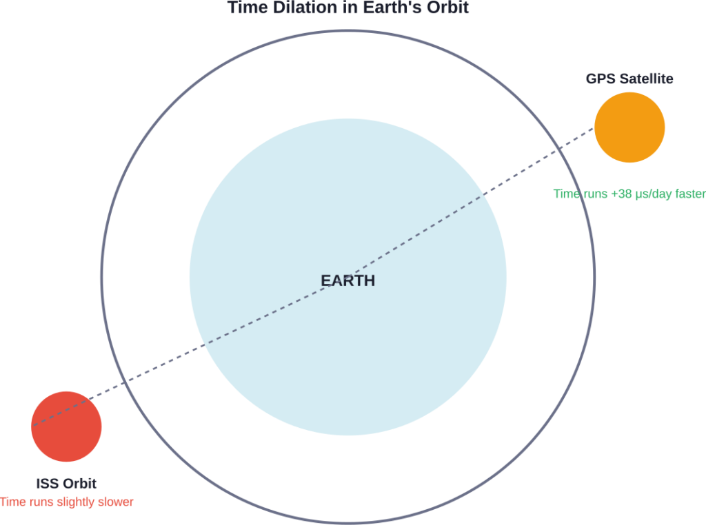 Time passes at different rates depending on speed and gravitational strength, requiring constant GPS adjustments