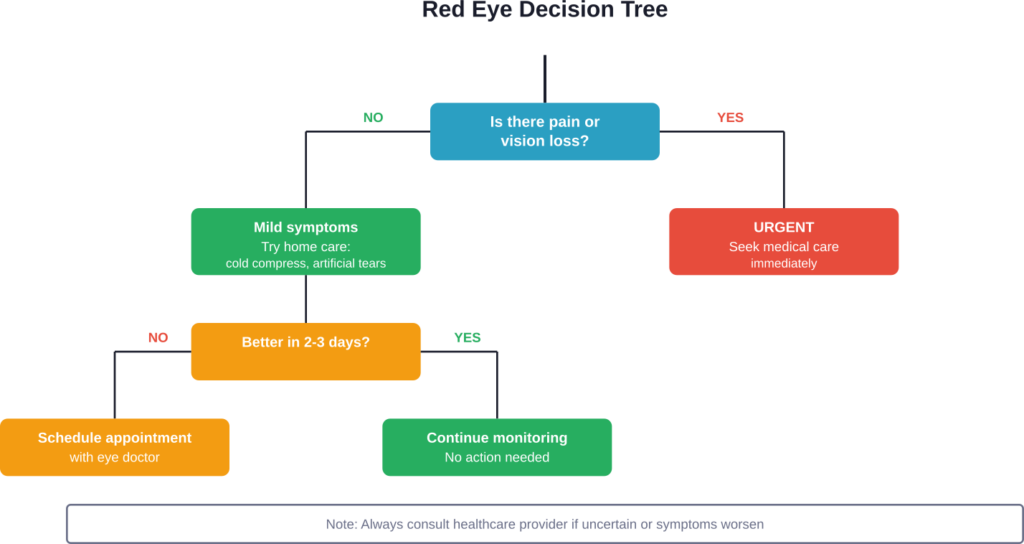 When to treat red eyes at home versus seeking medical care