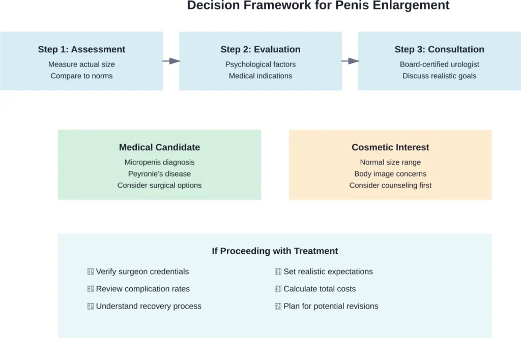 Step-by-step decision-making framework for men considering penis enlargement procedures
