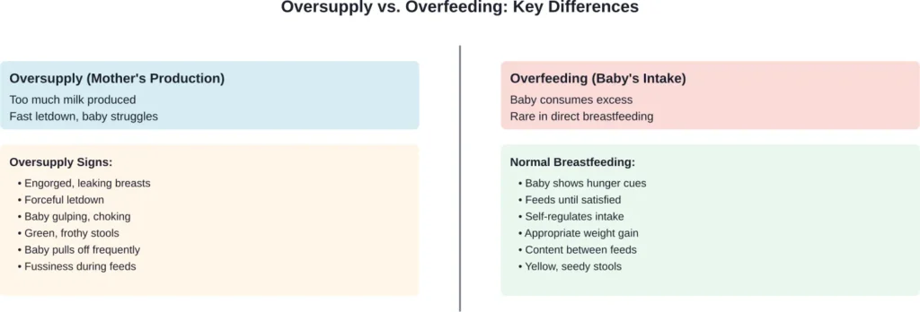 Understanding the distinction between milk oversupply and baby overfeeding
