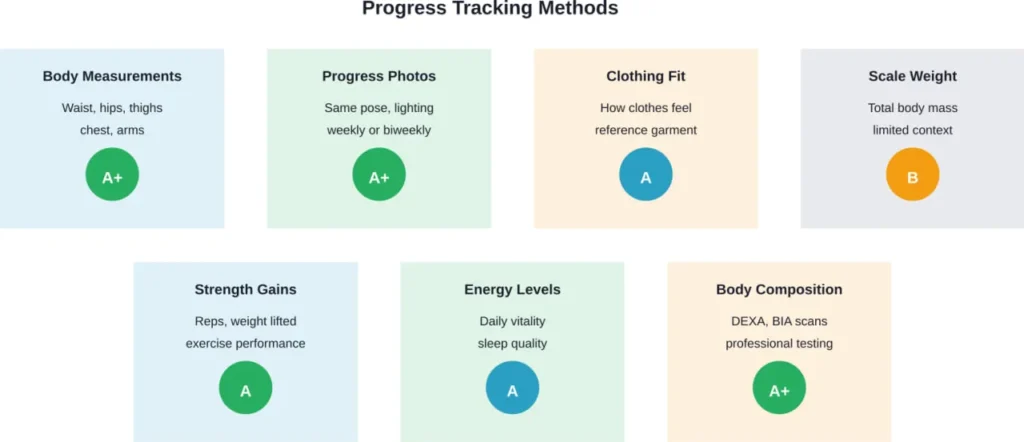 Comparison of different progress tracking methods and their effectiveness for measuring true body composition changes