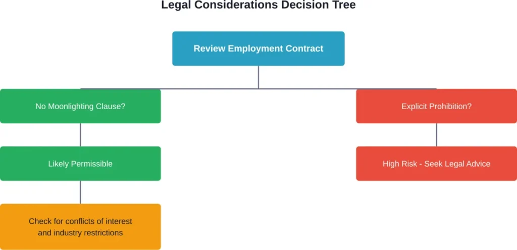 Decision process for evaluating the legal feasibility of dual employment