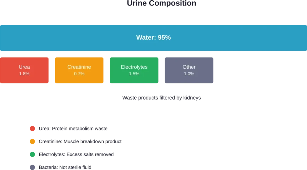 Normal composition of human urine showing waste products the body eliminates