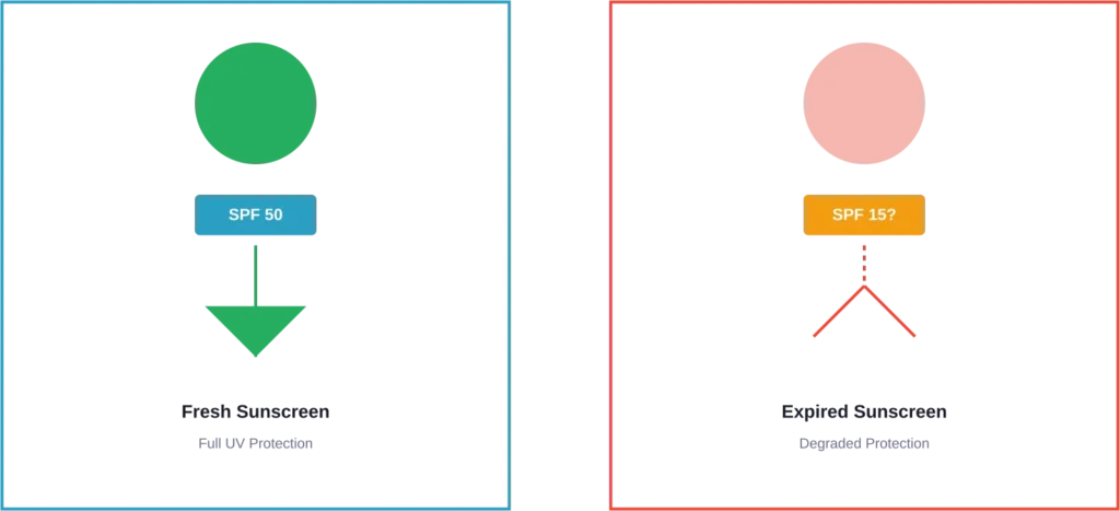 Comparison of UV protection effectiveness between fresh and expired sunscreen products