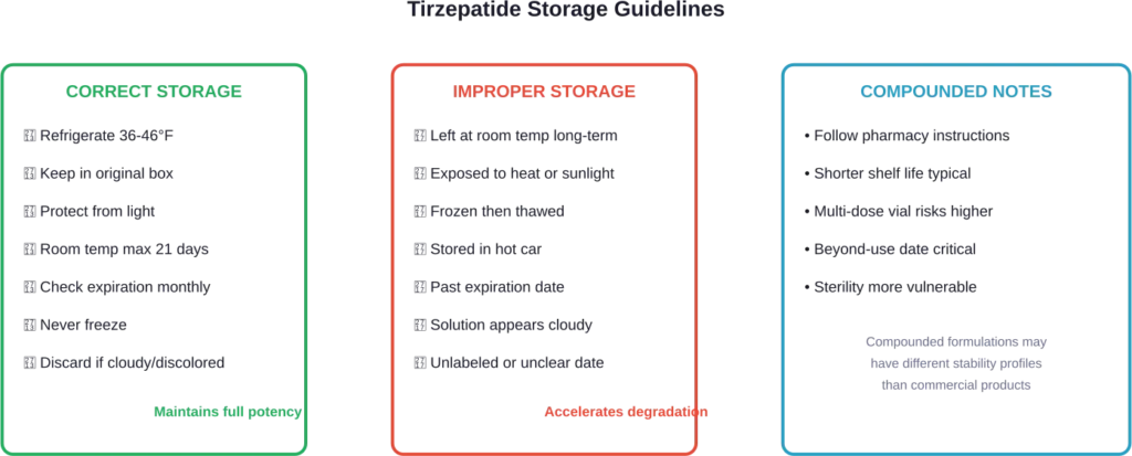 Essential storage practices for maintaining tirzepatide effectiveness and safety