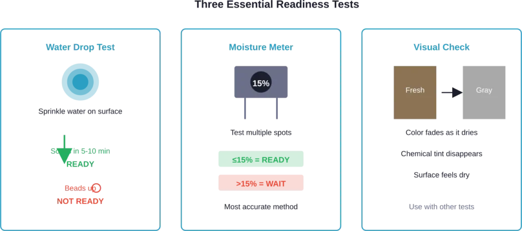 Three reliable methods to verify wood readiness before applying stain