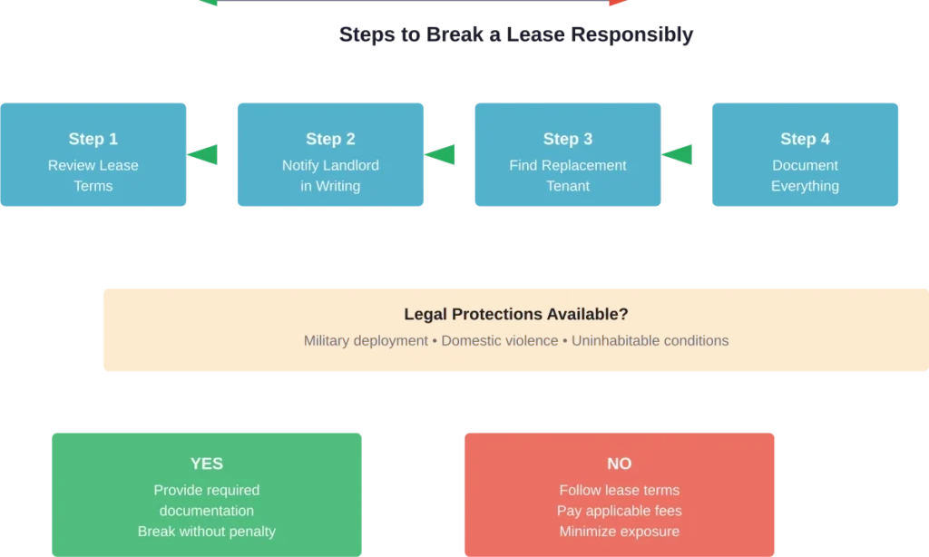 Following proper procedures and understanding available protections determines the financial impact of early lease termination.