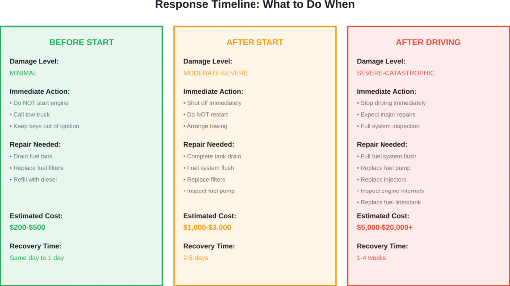Damage progression and repair requirements based on when contamination is caught