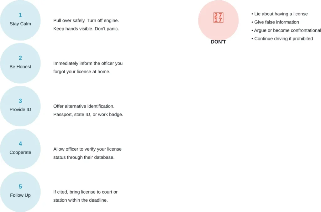 Step-by-step guide for handling a traffic stop without your license

