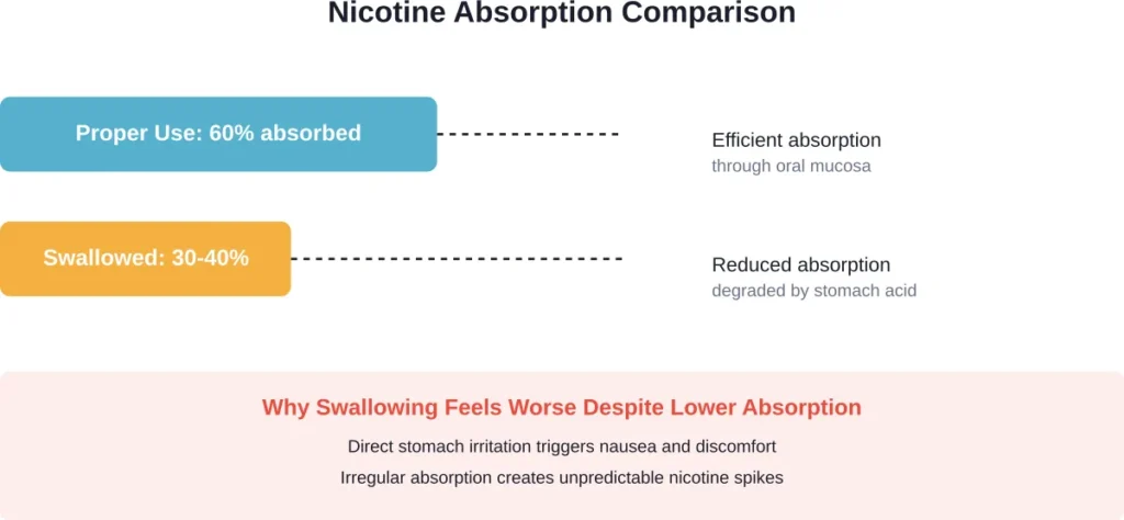 Comparison of nicotine absorption rates between proper use and accidental swallowing