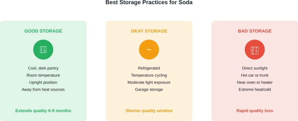 Comparison of storage methods and their impact on soda shelf life