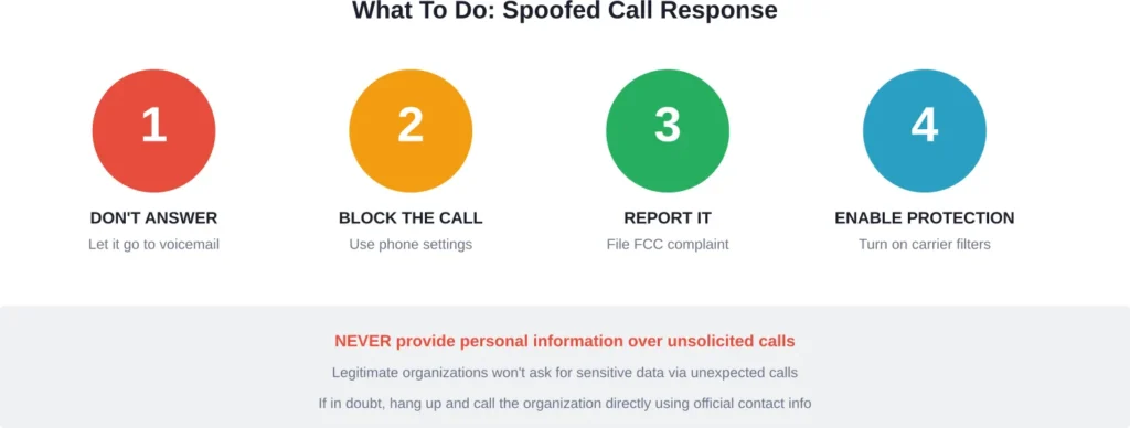 Step-by-step response protocol for handling spoofed calls from your own number