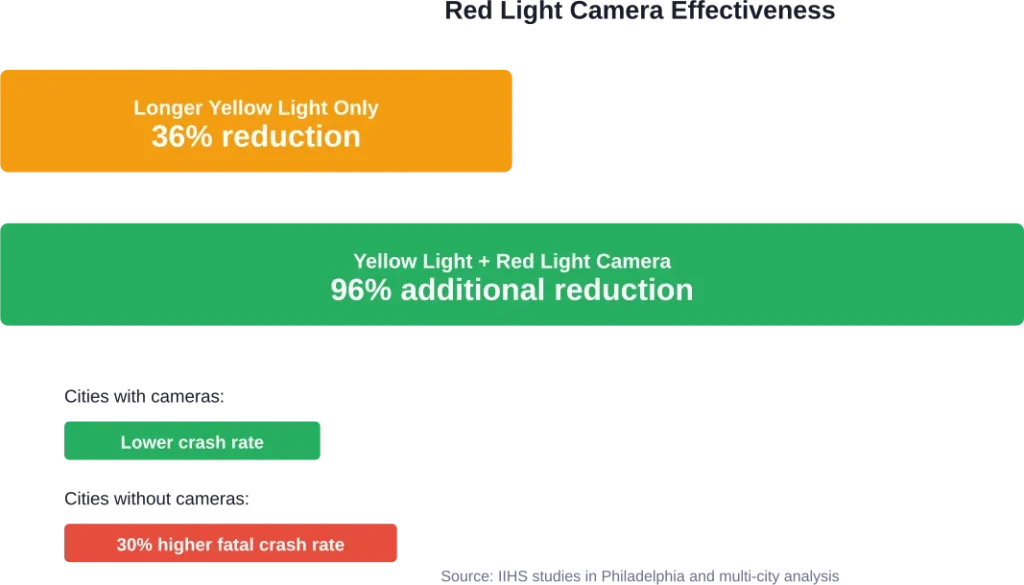 Comparative effectiveness of red light safety measures based on IIHS research data