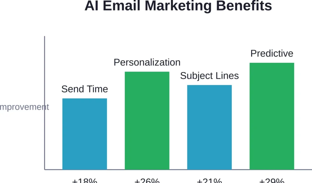 Average engagement rate improvements from AI-powered email marketing features based on industry analyses