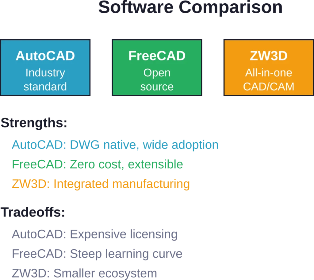 Comparison of popular CAD platforms for 2D to 3D conversion workflows