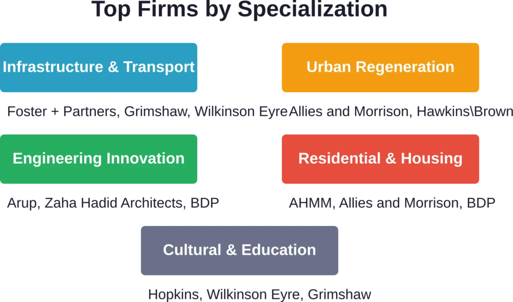 Primary expertise areas for leading UK architectural engineering firms