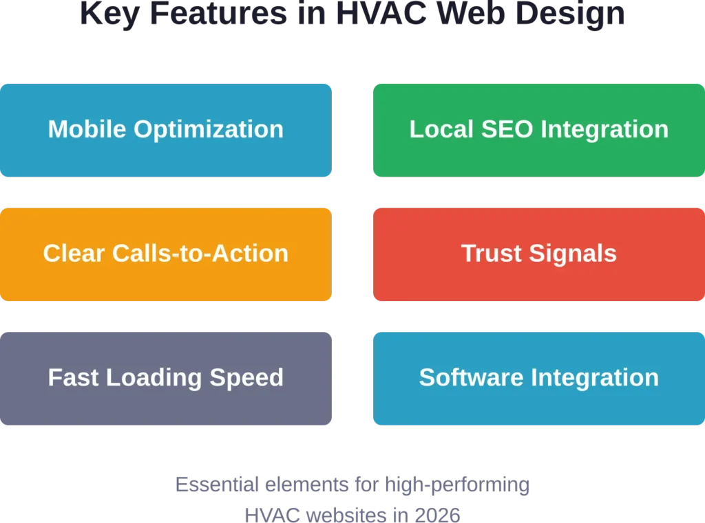 The six core features that separate effective HVAC websites from basic online brochures.