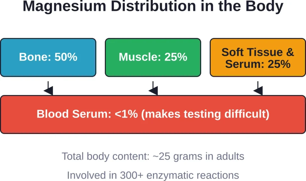 Where magnesium is stored in the body and why blood tests don't tell the full story