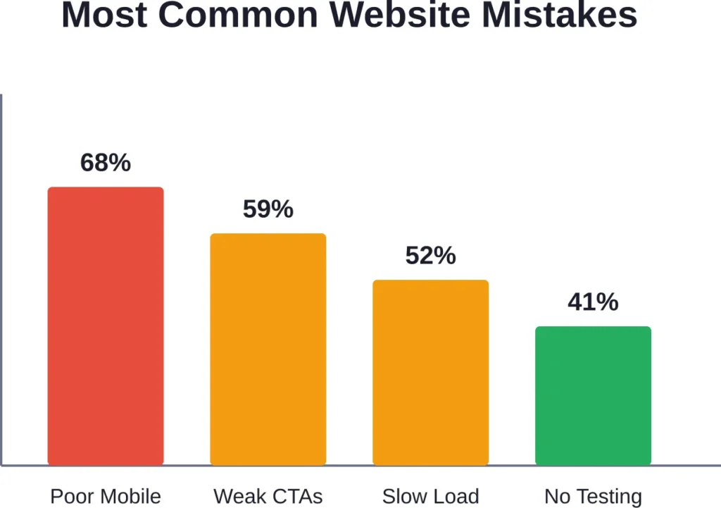 Industry research shows most law firm websites fail on basic conversion fundamentals