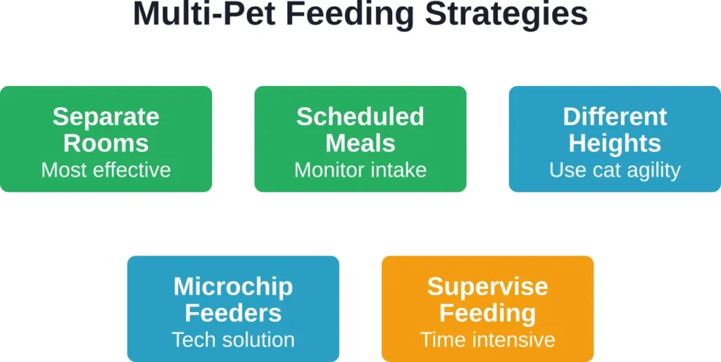 Effective feeding strategies ranked by reliability for preventing cross-species food consumption in multi-pet households