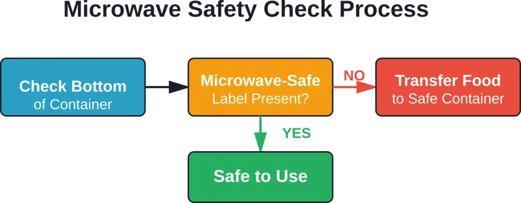 Simple decision tree for determining whether a styrofoam container can be safely microwaved