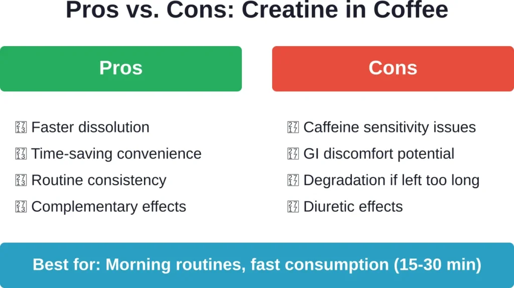 Weighing the advantages and disadvantages of adding creatine to coffee