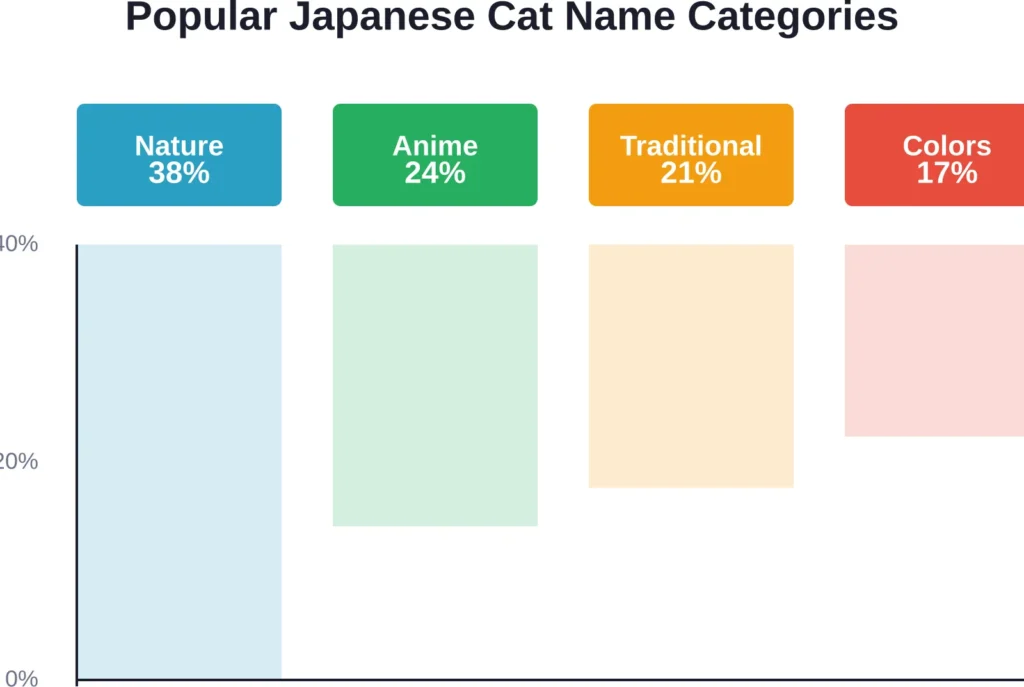 Analysis of naming preferences shows nature-based names dominate Japanese cat naming conventions, followed by anime-inspired choices and traditional names.