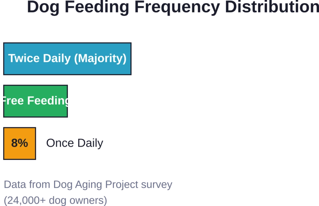Distribution of feeding frequencies among dog owners surveyed in the Dog Aging Project research
