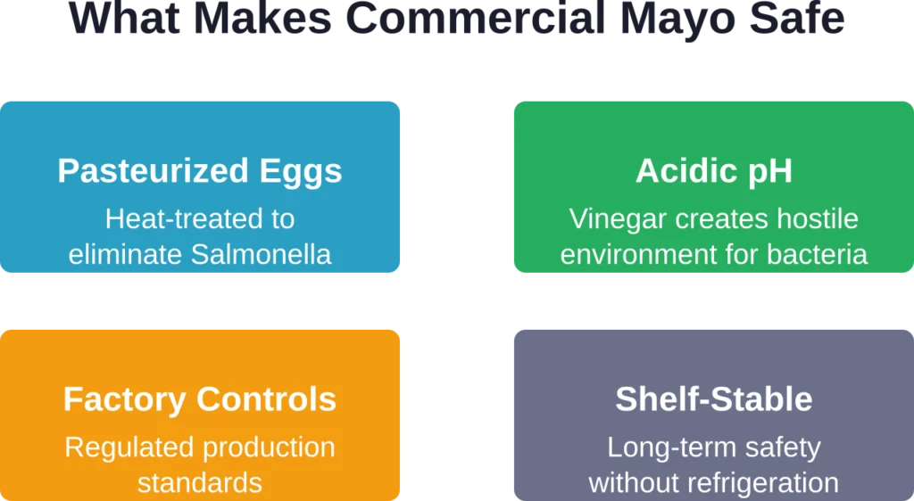 Four protective factors that make commercial mayonnaise safe for pregnancy consumption
