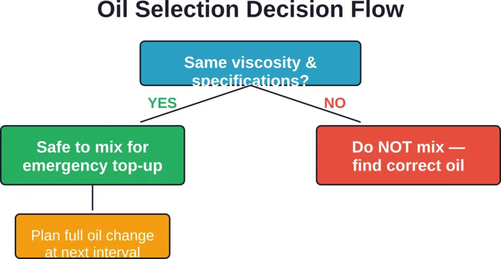 Follow this decision tree when considering whether to mix oil brands in your engine.
