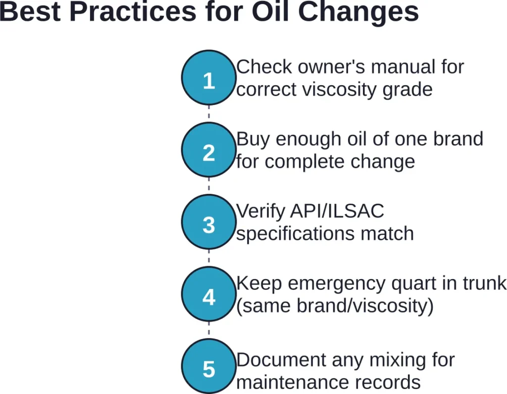 Following these steps ensures optimal engine protection and avoids unnecessary oil mixing.